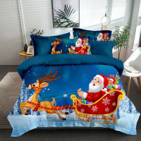 Christmas Decoration Santa Snowman Bed Cover Set Duvet Cover With Pillowcases Bedclothes Comforter Bedding Set Home Decor 61139