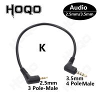 90 Degree  2.5mm 3pin male to 3.5mm 4 Pole male Cable Right Angle 3/4 Pole 3.5 to 2.5mm Jack Audio extension Cable for Headphone Cables