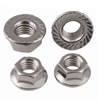 1pcs 304 stainless steel M8-M16 Flange nuts Non-slip nuts Toothed nuts Flange hex nuts CPC57 Nails  Screws Fasteners