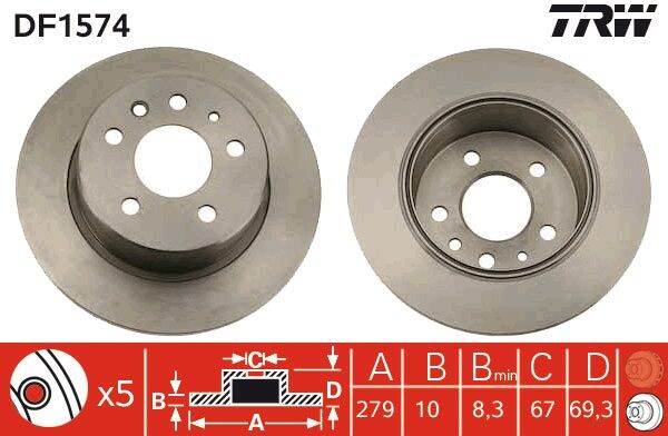 benz-1ชิ้น-จานเบรค-หลัง-trw-เบนซ์-รุ่น-w108-w109-w110-w111-w112-w113-w114-w115-w116-w120-w121-w123-w126-r107-เบอร์-df1574s-oe-108-423-02-12-brembo-08-1395-40-จานเบรคหลัง