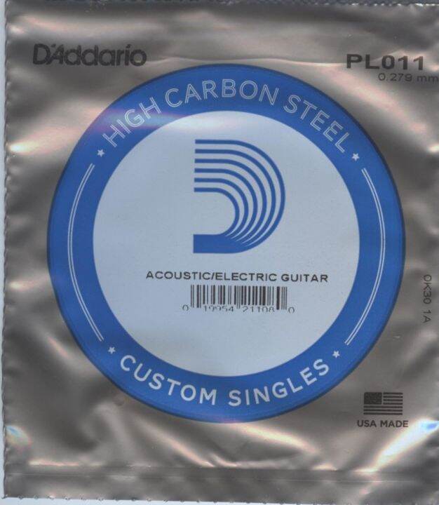 daddario-สายกีต้าร์-สายปลีก-ขนาด-0-011-plain-single-string-0-011-รุ่น-pl-011-pack-of-5