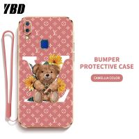 YBD เคสสำหรับ โทรศัพท์ Vivo Y95 Y93 Y91 Y91i 1807 1816 1817 1811 กตาบาร์บี้ลายหมีน้อยน่ารักสุดหรูเปลือกซิลิโคนนิ่มเคลือบอิเล็คโทรเพลทพร้อมฟรีสายคล้อง