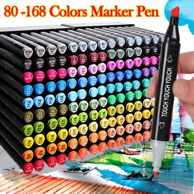 【CC】✜▥  168-color highlighter marker pen set double-headed comic art painting sketch graffiti watercolor Korean
