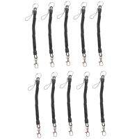 10X Lobster Clasp Black Spring Stretchy Coil Cord Strap Keychain Key Chain Rope