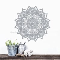 (สติ๊กเกอร์และรูปลอกผนัง) Mandala Dinding Mandala Vinyl Stiker Bohemian Kamar Tidur Studio โยคะ Dekorasi Kamar Tidur Namaste Dinding Seni Boho