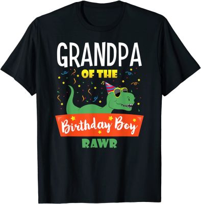 Grandpa of the Birthday Shirt  Grandparent Tees T-Shirt Cotton T Shirt for Men Printed Tops &amp; Tees Popular Crazy
