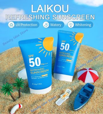 🔥ส่งเร็ว🔥 LAIKOU ครีมกันแดดรีเฟรชชิ่ง SPF50+PA+++ REFRESHING Face&amp;Body SUNSCREEN ซันบล็อกโลชั่น เนื้อครีมบางเบา ซึมไว ไม่เหนียวเหนอะหนะ (50g)