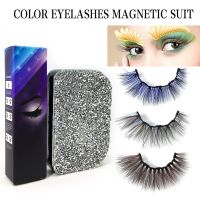 3 Pairs False Eyelashes with 5ml Magnetic Eyeliner Set Color False Eyelash Kit 3D Mink Lashes