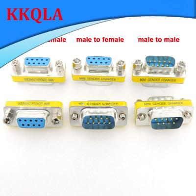 QKKQLA DB9 9Pin Male to Male/Female to Female/Male to Female converter Mini Gender Changer Adapter RS232 Serial plug Com Connector