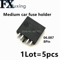 【YF】✢  5PCS 06.087 8Pin PA66 250V 30A Medium Car Insert Fuse Holder Horizontal PCB  Automobile Safety Piece Insurance Pipe