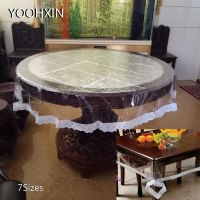 HOT Lace Soft glass Round transparent PVC plastic oilcloth tea Table cloth cover waterproof tablecloth Christmas NEW year decor