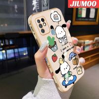 JIUMOO เคสสำหรับ Infinix 10 X682B,เคส X682C การ์ตูน Sanrio Pochacco หรูหรากันกระแทกเคสโทรศัพท์ชุบโลหะหรูหราลายขอบสี่เหลี่ยมเคสซิลิโคนแฟชั่นคลุมทั้งหมดเคสป้องกันเลนส์กล้อง