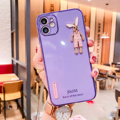 【จัดส่งฟรี】Ins Tikto Colorful 6D Curve Plating Cute Rabbit Phone Case for OPPO A 78 17 k 77 57 95 5s 92 9 5 8 7 12 32 53 15 15S 16 59 83 31 54 74 94 93 91 3s A76 A36 A96 reno 2F 3 4 5 6 6Z 6Pro 7 7Pro 7Z 8 Z T pro F 9 7 5 11 11Pro 5G Luxury เคสโทรศัพท