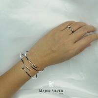 กำไลตะปู เนื้อตัน กำไลเงินแท้ 92.5% / Nail silver bracelet : 925 sterling silver : Major silver store