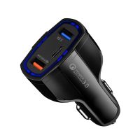 3พอร์ต USB Type C Car Charger QC3.0 PD Type C Fast Charging โทรศัพท์มือถือ Car Charger Adapter Fast Charger สำหรับ Smart Ada