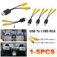 Adaptor output Video USB ke Cvbs ke kabel antarmuka RCA input usb 2 port Video pemutar TV Android aksesori Radio mobil