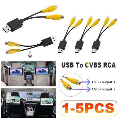 Adaptor output Video USB ke Cvbs ke kabel antarmuka RCA input usb 2 port Video pemutar TV Android aksesori Radio mobil