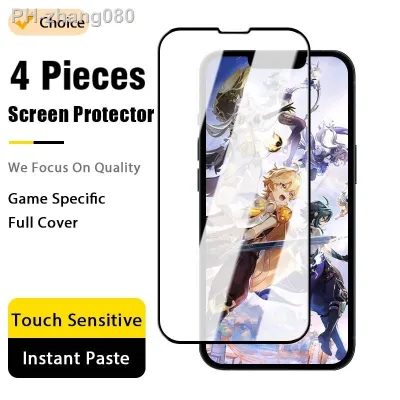 4Pcs Full Cover Tempered Glass for iPhone 14 11 12 13 Pro Max Screen Protector for iPhone 14 6 7 8 Plus X XR XS Max SE Glass