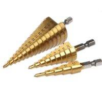 Hexagonal 3PC4-12 4-20 4-32 LAMEZIA 3Pc Hss Step Cone Taper Drill Bit Set Metal Hole Cutter Metric 4-12/20/32Mm 1/4 Titanium Coated For Metalworking