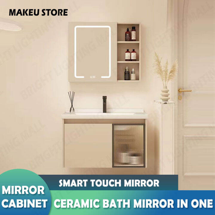 Mirror Bath Ceramic Sink Faucet Mirror Smart Touch