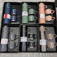 【jw】♦✁  500ML Flask Set Office Business Bottle Outdoor Hot Thermal Insulation Couple Cup