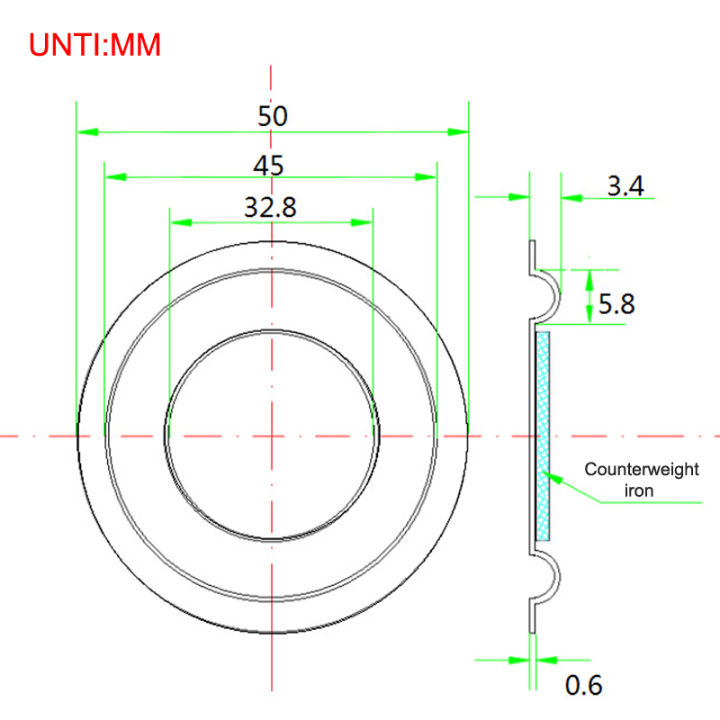 ruyifang-50มม-เส้นผ่านศูนย์กลางเบสไดอะแฟรม-passive-plate-เพิ่มเบสต่ำฟิล์มหม้อน้ำยางไดอะแฟรม