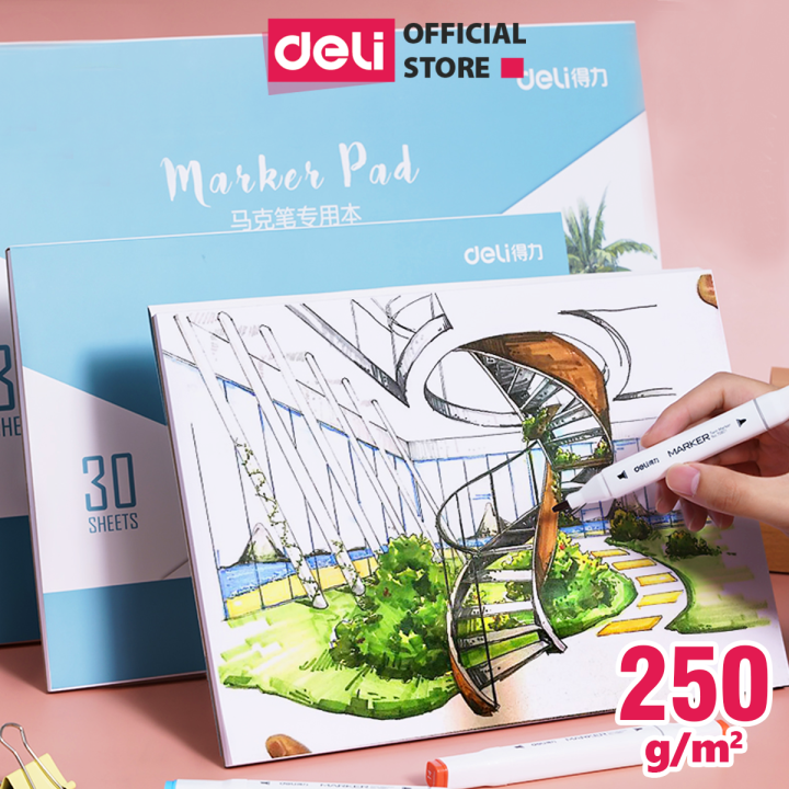 Giấy vẽ màu marker chuyên dụng Deli A3A4 30 trang tập giấy vẽ phác họa vẽ màu nước 73609 73610 Lazadavn #11 Giấy vẽ màu marker chuyên dụng Deli A3A4 30 trang tập giấy vẽ phác họa vẽ màu nước 73609 73610 Lazadavn