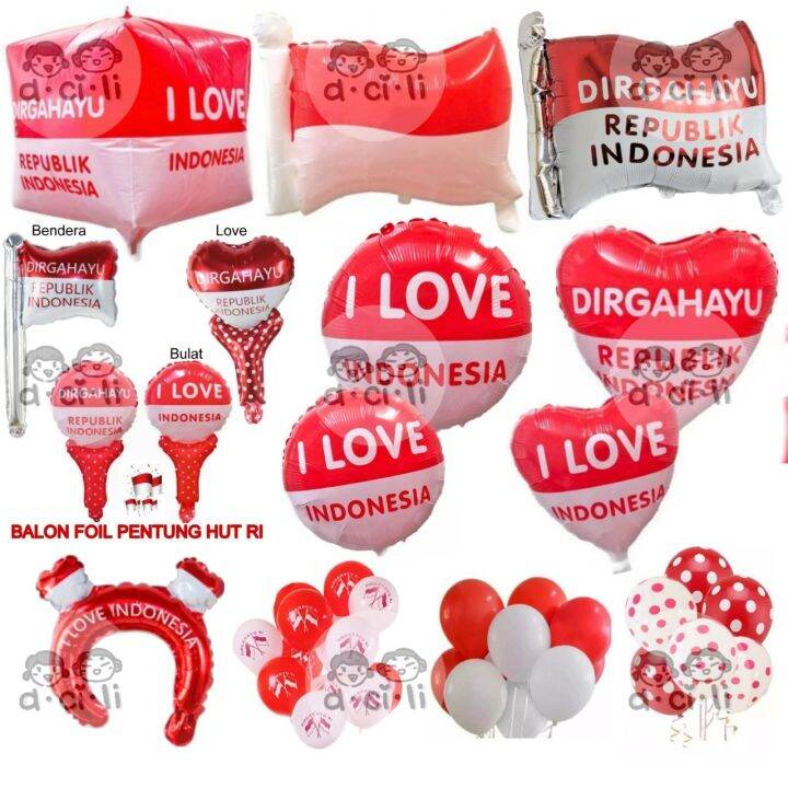 Balon Foil Edisi Agustus Dirgahayu Indonesia Bendera Merah Putih