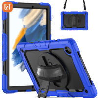 【พร้อมฟิล์มหน้าจอ】 Fzt Casing Tablet สำหรับซัมซุงกาแล็กซีแท็บ A8 10.5 "(2021) / SM-X200 SM-X205ปลอกซิลิโคน TPU และ PC นิ่มมีขาตั้งในตัว + Tali Bahu + สายรัดข้อมือ