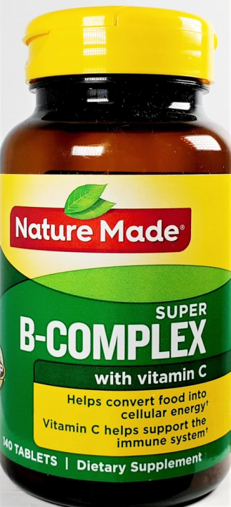 Nature Made Super B-complex With Vitamin C, 140 Tablets ( Free 1 Sachet 