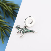 Fit Original nd Charm celet Authentic 925 Sterling Silver Green Crystal Dinosaur Bead For Making Women Berloque 2021 New