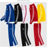 ▣◄▩ Adidas ชุดเสื้อแจ็กเก็ต และกางเกง 3 แถบ สําหรับผู้ชาย