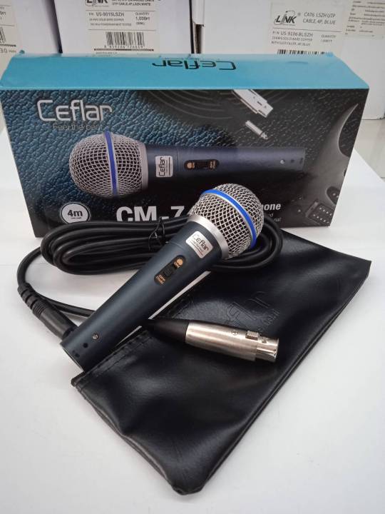 ไมค์โครโฟนอย่างดี-microphone-747-cefla-ไมค์สายยาว-4-เมตร-ใช้ได้กับเครื่องเสียงหรือลำโพงทุกรุ่น-ดูดเสียงดีมาก-เสียงดีแข็งแรีงทนทาน