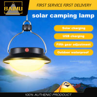 BAIMU 60LED โคมไฟพลังงานแสงอาทิตย์กลางแจ้ง Camping แบบพกพา USB ชาร์จเต็นท์โคมไฟโคมไฟโคมไฟฉุกเฉินสำหรับ BBQ เดินป่าขี่ตกปลาตลาดแสงพลังงานแสงอาทิตย์สีขาวอบอุ่น
