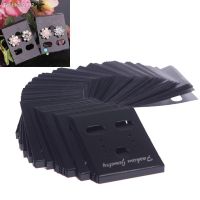 ■☒ 100Pcs Earring Ear Studs Organizer Holder Black Plastic Jewelry Display Rack Printed Earring Cards 55016