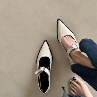 Spring New England wind belt a word mouth with small leather shoes wear fashionable Mary Jane shoes female shoes