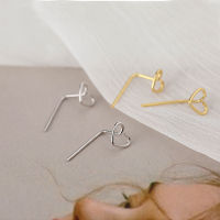 #New Arrival# Simple Gold Silver Heart Stud Earrings Fashion Hollow Geometric Earrings