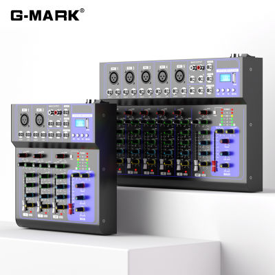 G-MARK F4/F7บลูทูธแบบพกพาเครื่องผสมเสียง4/7แชนแนลผสมเสียงดีเจ USB ในตัว MP3ไฟ48โวลต์สำหรับสตูดิโอบันทึกคอมพิวเตอร์เวทีการแสดงบาร์