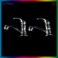 xuhaiy 2pcs Miniature Alloy Water TAP ก๊อกน้ำตุ๊กตาบ้านเครื่องประดับร้านค้า1:12