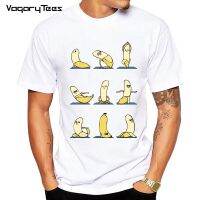 Vagarytees MenS Banana Exercise Funny Design Print T-Shirt Summer Humor Joke Hipster T-Shirt White Casual Outfits Streetwear