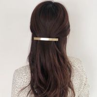 2020 Korean New Simple Gold Color Metal Strip Long Barrettes Hair Clips Vintage Hairpins