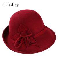 ♈✽ Vintage Hat Women Wool Bucket Hat