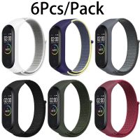 ▲♠ 6 Pieces/Pack Nylon Strap for Xiaomi Band 7 6 5 4 3 Wristband Bracelet Smartwatch Accessories Smartband Xiomi Mi Band