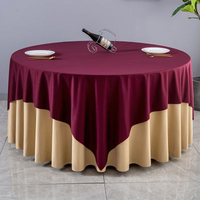 （HOT) ผ้าปูโต๊ะโรงแรมร้านอาหารร้านอาหารผ้าหนาใช้ในบ้านสองชั้นหรูหราเบาๆโต๊ะกลมขนาดใหญ่ผ้าปูโต๊ะ