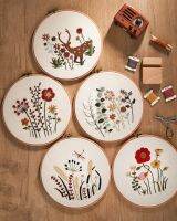 （Jinxiu cross-stitch） DIY เย็บปักถักร้อย Starterfor Beginner DeerPattern PrintedStitch NeedleworkSewing Art ภาพวาด Decor