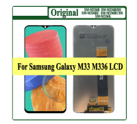 6.6 การแสดงผลต้นฉบับสำหรับ Samsung Galaxy M33 M336B SM-M336B /Ds LCD Display + อะไหล่ทดแทนประกอบ Digitizer เทปกาวหน้าจอสัมผัส