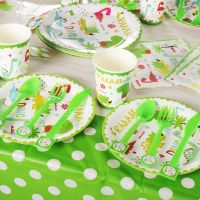 【CW】✱☒✧  Jungle Disposable Tableware Kids Birthday Supplies Boy Favors Decoration Baby Shower Theme