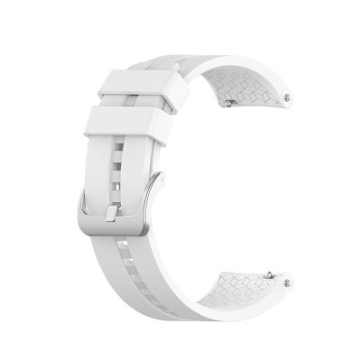 ✹﹉ Zapasowa silikonowa regulowana opaska srebrna stalowa klamra nadaje się do zegarka Huawei GT elegancka nadaje się do zegarka 20MM