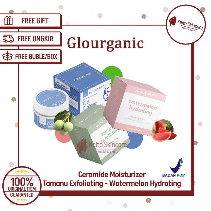 [BPOM] Glourganic Ceramide Moisturizer Gel Creme Sleeping Mask