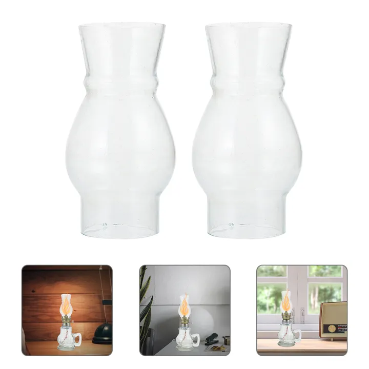 HOMEMAXS 2Pcs Oil Lamp Cover Glass Lampshade Style Wall Cover Accessory